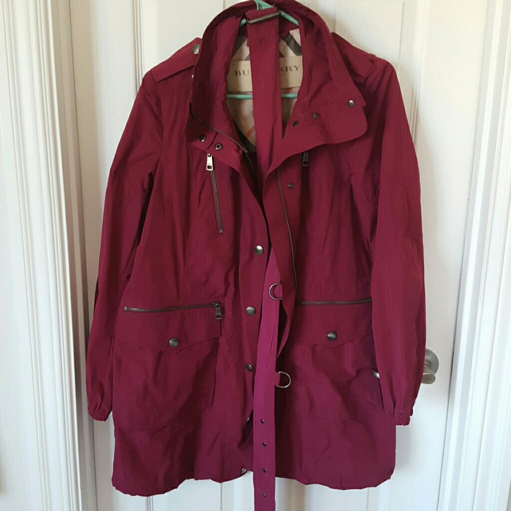 Magenta Pink lightweight Burberry British jacket